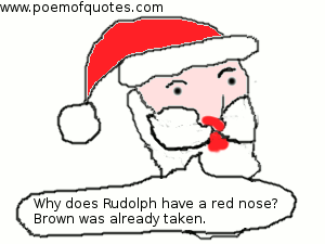 Santa Claus telling a funny joke.