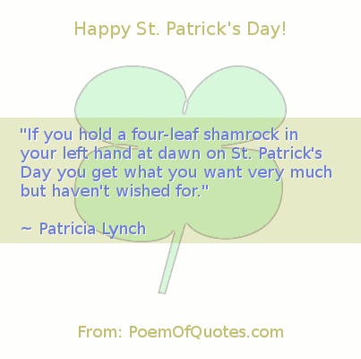 A quote from Patricia Lych for St. Patrick's Day