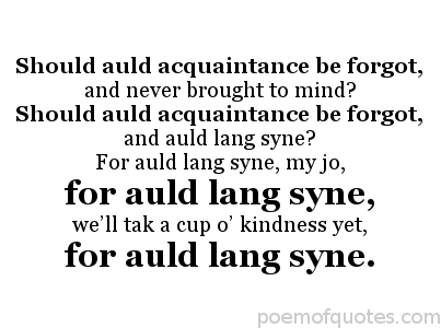 Auld Lang Syne lyrics