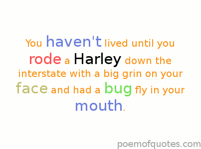 A quote about motorcycles.